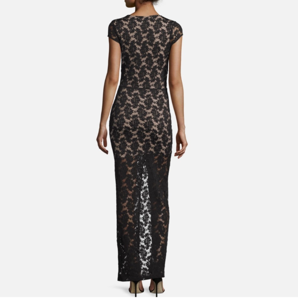 NIGHTCAP Black Lace Keyhole Open Bottom Maxi Dress EUC - Picture 2 of 12